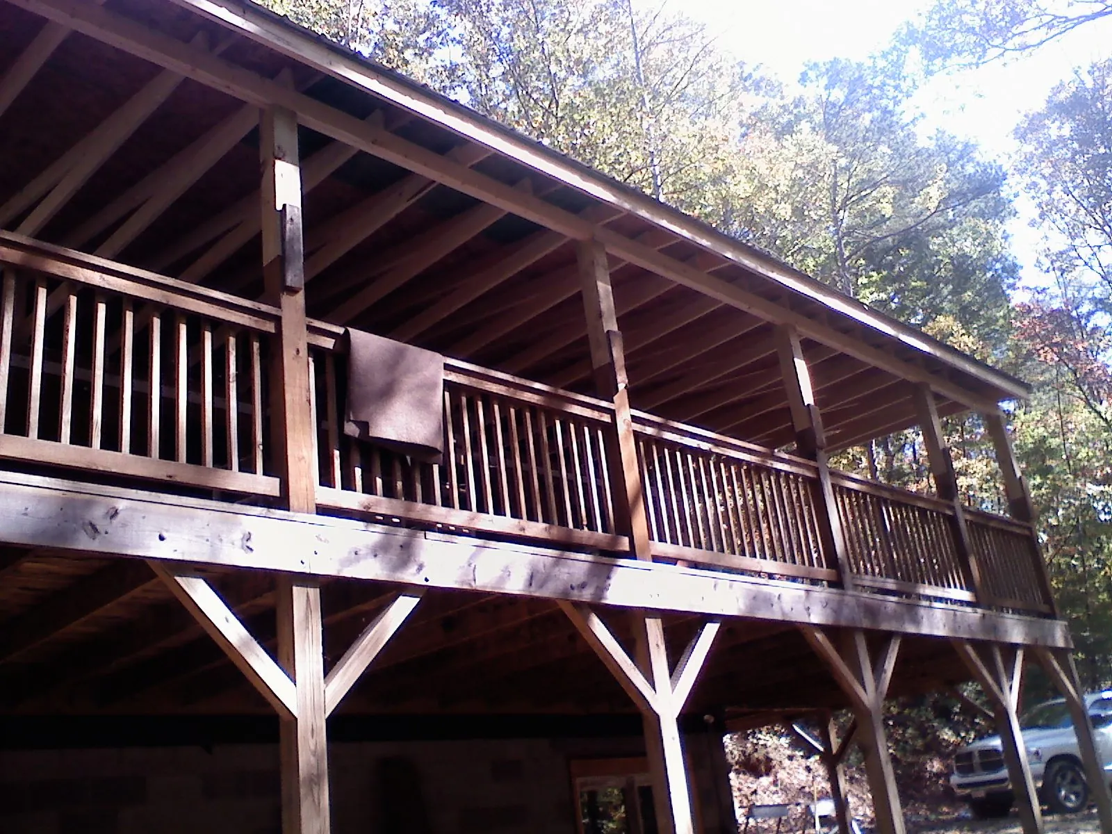 Timber framing under a new elevated porch and deck — Roof Leak Repair in Jonas Ridge by Roofing Brothers